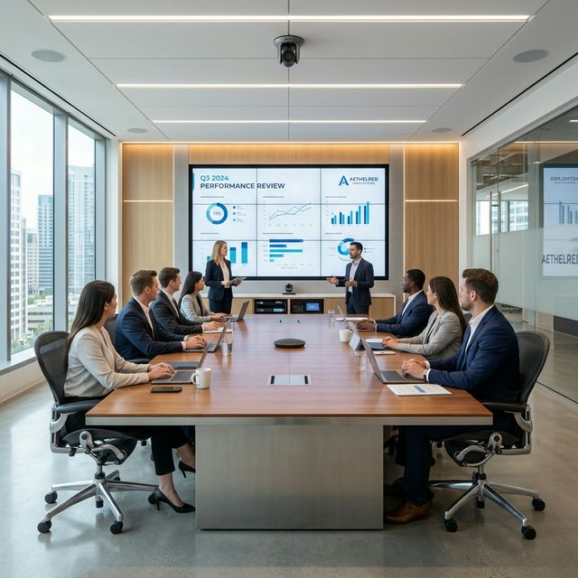 Modern Corporate Boardroom AV by Gwireless
